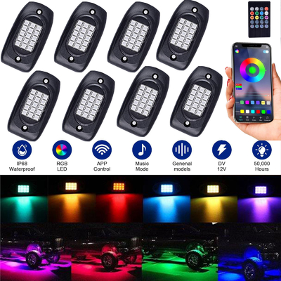 Beli Kit Lampu Batu LED RGB Praktis Mobil, Lampu Rock LED Berubah Warna 6000K pembuatan online