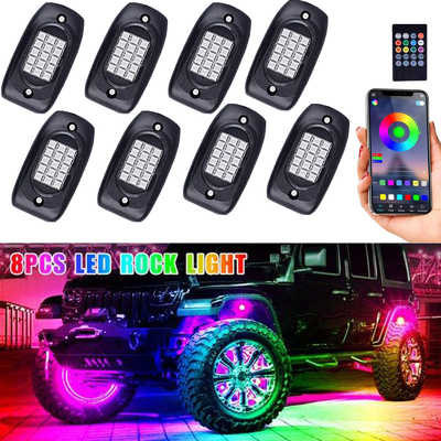 Beli 6000K 12VDC Bluetooth Rock Lights, Lampu Pod RGB LED Plastik pembuatan online