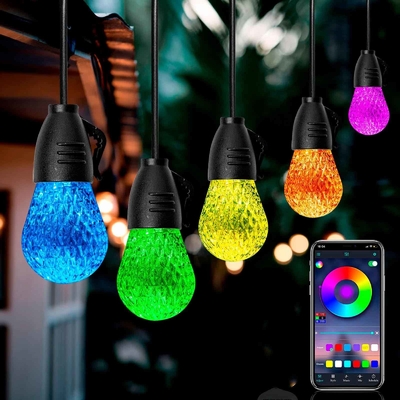 Beli Stabil DC12V RGB Outdoor String Lights Kontrol APLIKASI Serbaguna pembuatan online