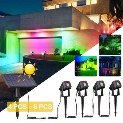 Beli Lampu Sorot Luar Ruangan Berwarna Dimmable Surya Kontrol Cerdas Tahan Air pembuatan online