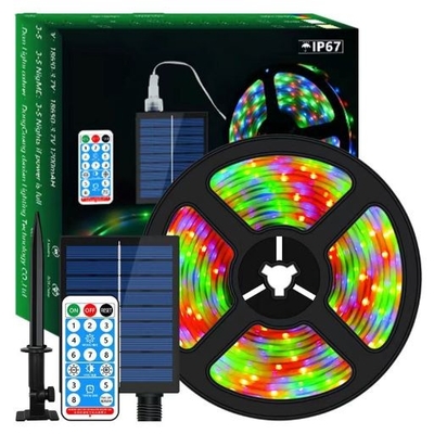 Beli Lampu Pita Surya Tahan Panas CE, Lampu Strip Luar Ruangan Bertenaga Surya Remote Control pembuatan online