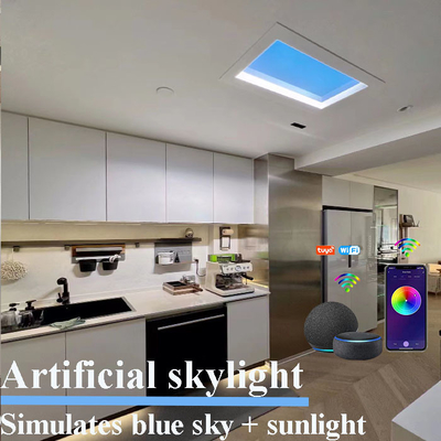 Beli Dimmable Tuya Smart Wifi Led Fake Faux Skylight Panels Artificial Sunlight Circadian pembuatan online