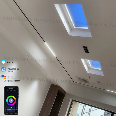 CCT 600x600 Square Artificial Sky Light, LED Plafon Mensimulasikan Sinar Matahari