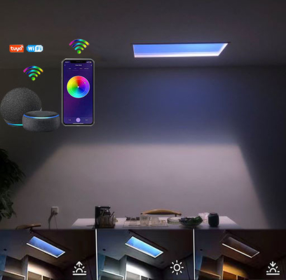 CRI 90 6000lm Panel Sinar Matahari Buatan 110VAC Circadian Rhythm Untuk Kantor