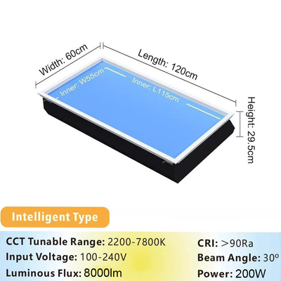 Faktor Daya 0,9 Lampu Panel Langit-langit LED dengan Daya Keluar 150watt dan L1200 X W600 X H295mm