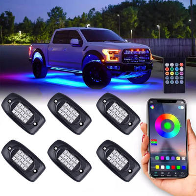 IP68 Waterproof RGB Multicolor Rock Lights Kontrol Bluetooth Nirkabel