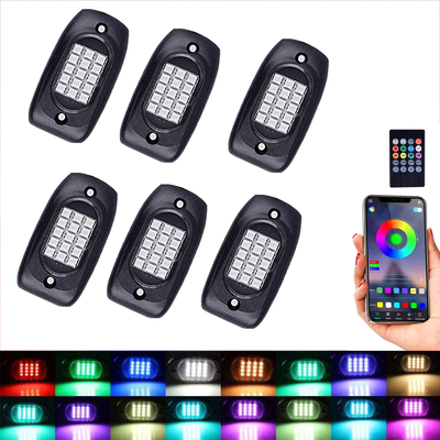 Lampu Rock Bluetooth LED Multiscene Tahan Debu, Lampu Pod LED RGB Tahan Air IP68