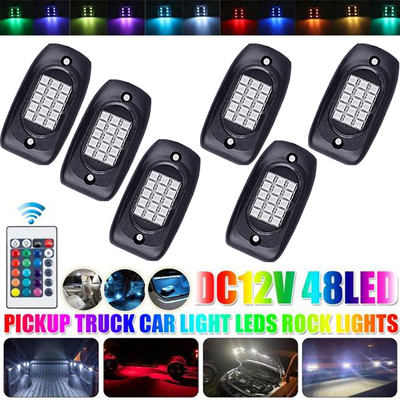 Kit Lampu Batu RGB LED Tahan Air Kontrol APLIKASI Multi Fungsi