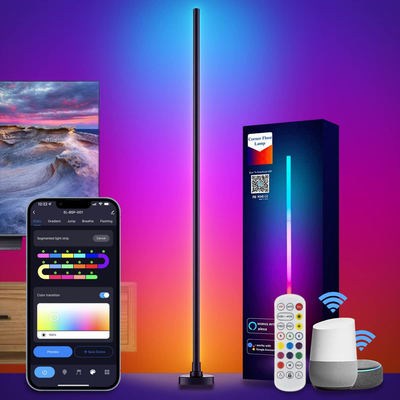 Ruang Tamu Inframerah RGB Sudut Lampu Lantai Remote Control Dengan Mode Musik