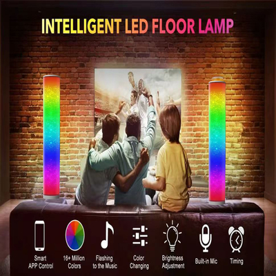Polypropylene 20W RGB Corner Floor Lamp Kontrol Aplikasi Ponsel Pintar 16 Juta Warna