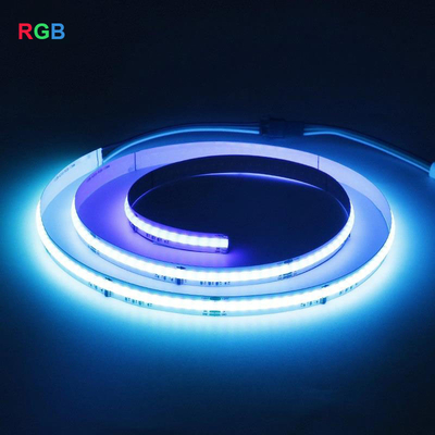 Praktis 3000K 5000K RGB COB LED Strip Untuk Kamar 12V 24V Lebar 10mm