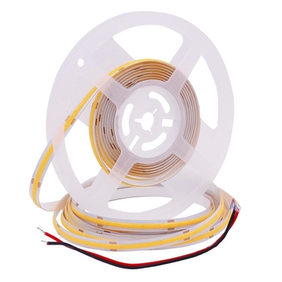 Lebar 8mm 10W COB LED Strip Light DC24V 1000lm/M Cool White RA 90