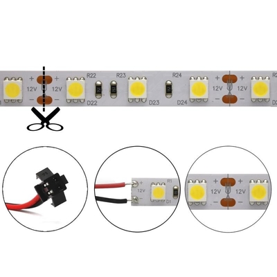 Multicolor Cuttable SMD 5050 RGB LED Strip 60LED/M Panjang 100mm