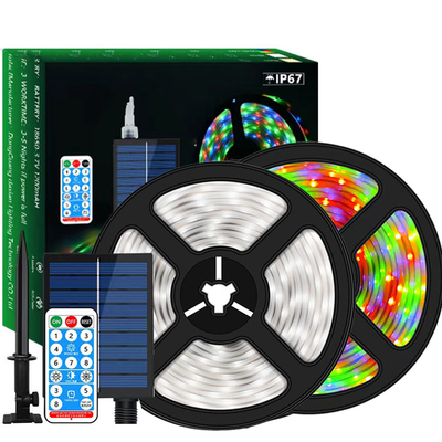Lampu Strip SMD2835 Tahan Air Surya, Strip LED RGB Bertenaga Surya Stabil
