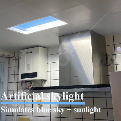 600 × 600 Kamar Tidur LED Skylight Palsu, Lampu Tuya 6500K Mensimulasikan Sinar Matahari