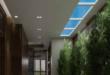 Tidak ada lampu biru berkedip LED dimmable Lampu langit palsu 30 derajat dengan remote control