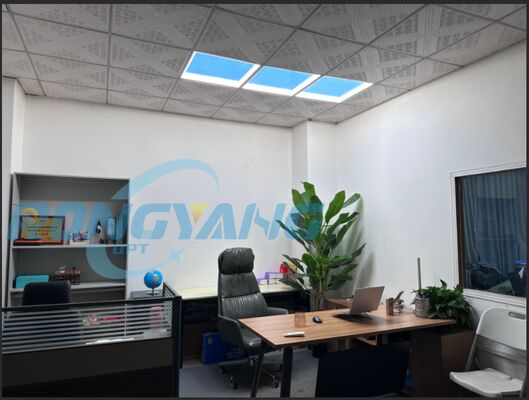 Rasakan Manfaat Pencahayaan Sirkadian Dengan Lampu Jendela Palsu L1182*W582*H36mm Mensimulasikan Warna-Warna Berbeda Pada Hari